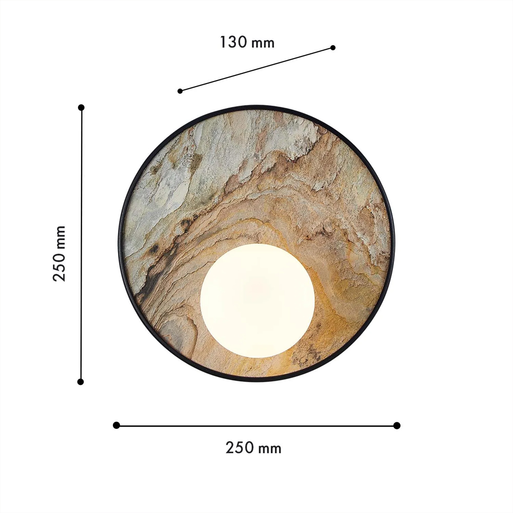Бра круглое с каменным диском в металлической раме Sandstone Painting в Костроме