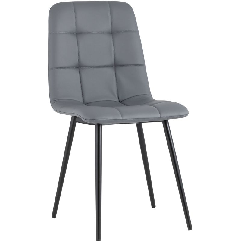 Стул NANCY S Chair Серая Экокожа Серый Черный Стул NANCY S Chair Серая Экокожа Серый Черный в Костроме | Loft Concept