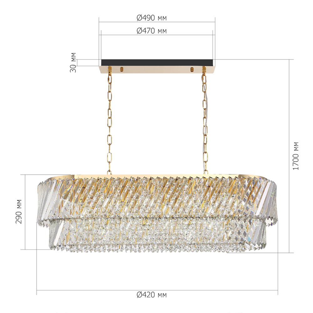 Люстра овальная в классическом обрамлении Light Connoisseurs Beauty в Костроме