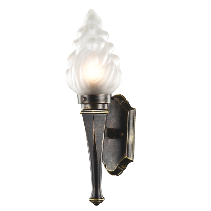 Уличный светильник Lamar Sconce Винтажный черный Белое матовое стекло Уличный светильник Lamar Sconce Винтажный черный Белое матовое стекло в Костроме | Loft Concept