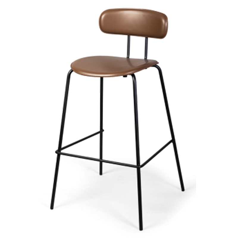 Барный стул Renis Brown Barstool Черный Коричневый Барный стул Renis Brown Barstool Черный Коричневый в Костроме | Loft Concept