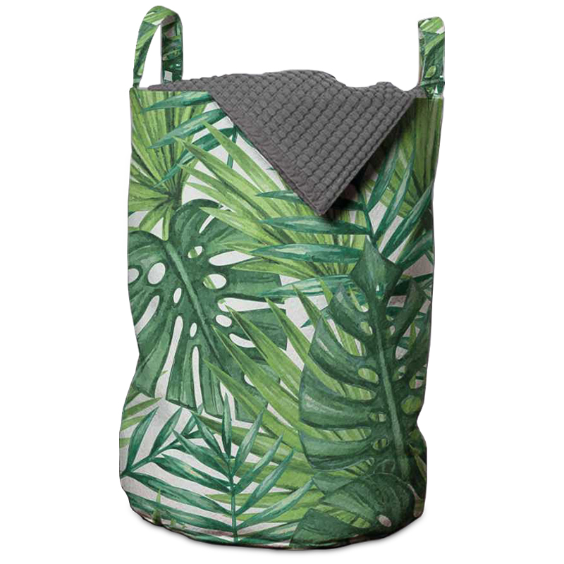 Корзина Tropical Leaves Basket Зеленый Белый Корзина Tropical Leaves Basket Зеленый Белый в Костроме | Loft Concept