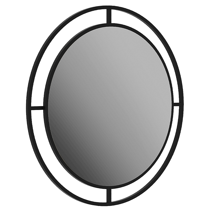 Настенное зеркало круглой формы в черной металлической раме BUBBLE MIRROR BLACK Черный Настенное зеркало круглой формы в черной металлической раме BUBBLE MIRROR BLACK Черный в Костроме | Loft Concept