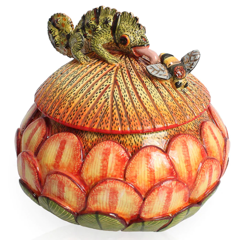 Шкатулка Хамелеон Chameleon on Floral Box Оранжевый Шкатулка Хамелеон Chameleon on Floral Box Оранжевый в Костроме | Loft Concept