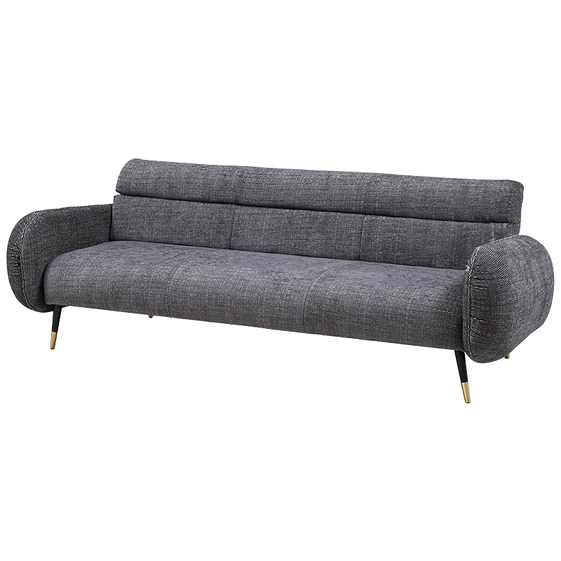 Диван Hebert Sofa Grey L Серый Серый Черный Латунь Диван Hebert Sofa Grey L Серый Серый Черный Латунь в Костроме | Loft Concept