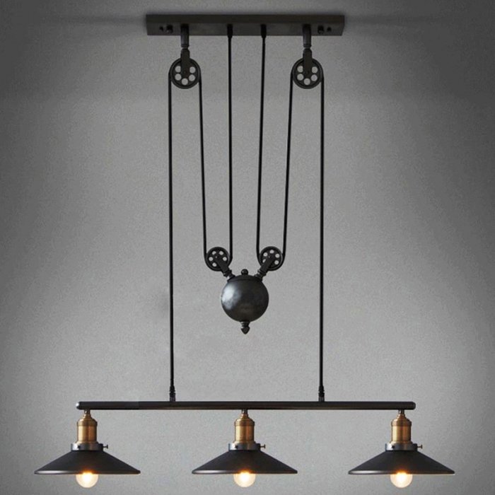 Люстра Loft Cone Pendant Balance Line 3 Черный Люстра Loft Cone Pendant Balance Line 3 Черный в Костроме | Loft Concept