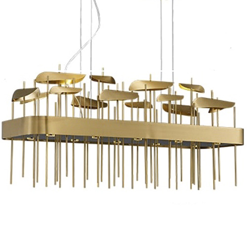 Светодиодная дизайнерская инсталляция ANODINE Perlina Rectangle Chandelier Золотой Светодиодная дизайнерская инсталляция ANODINE Perlina Rectangle Chandelier Золотой в Костроме | Loft Concept