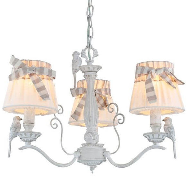 Люстра Refined Provence Chandelier trio Белый Бежевый Люстра Refined Provence Chandelier trio Белый Бежевый в Костроме | Loft Concept