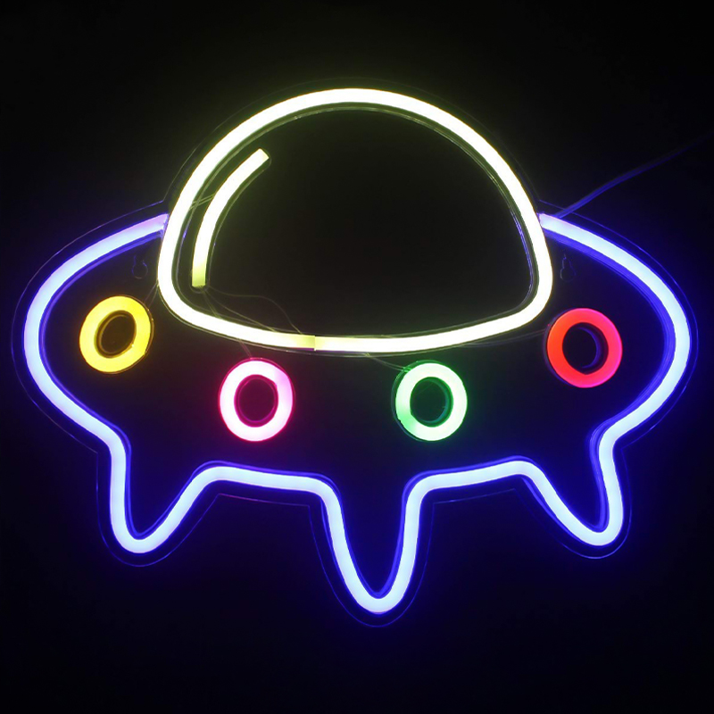Неоновая настенная лампа Small Spaceship Neon Wall Lamp Мульти Неоновая настенная лампа Small Spaceship Neon Wall Lamp Мульти в Костроме | Loft Concept