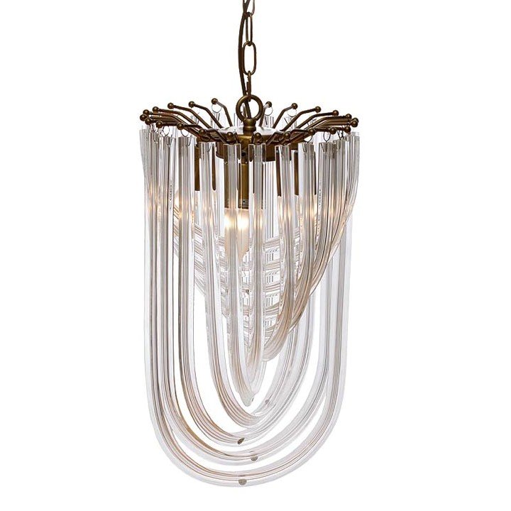 Люстра Lava Tube Pendant Clear Золотой Прозрачный Люстра Lava Tube Pendant Clear Золотой Прозрачный в Костроме | Loft Concept