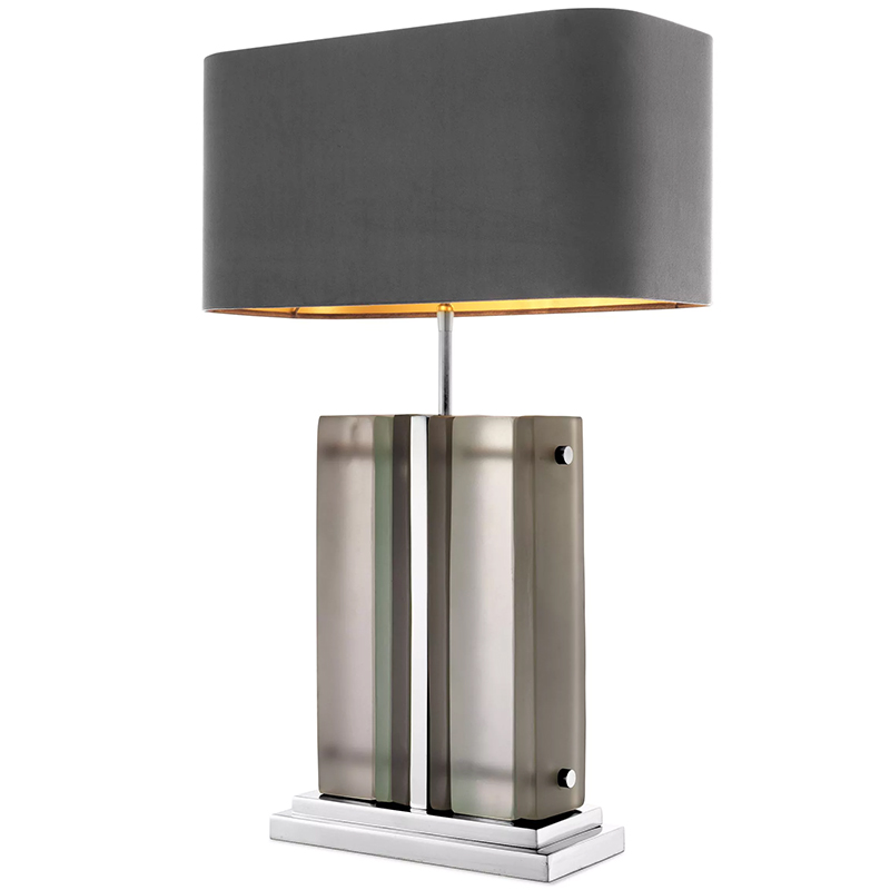 Настольная лампа Eichholtz Table Lamp Solana Nickel Серый Никель Стекло Смок Настольная лампа Eichholtz Table Lamp Solana Nickel Серый Никель Стекло Смок в Костроме | Loft Concept