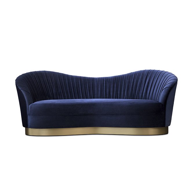 Диван KELLY SOFA Snake Embroidery Синий Диван KELLY SOFA Snake Embroidery Синий в Костроме | Loft Concept