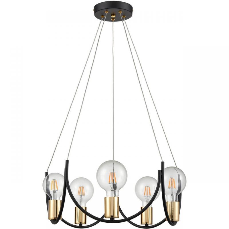 Люстра Supro Chandelier Черный Глянцевое золото Люстра Supro Chandelier Черный Глянцевое золото в Костроме | Loft Concept