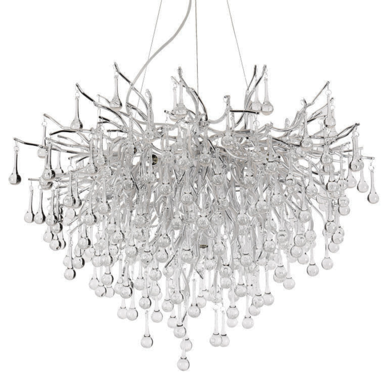 Люстра Droplet Chandelier Silver 80 Серебряный Прозрачное Стекло Люстра Droplet Chandelier Silver 80 Серебряный Прозрачное Стекло в Костроме | Loft Concept