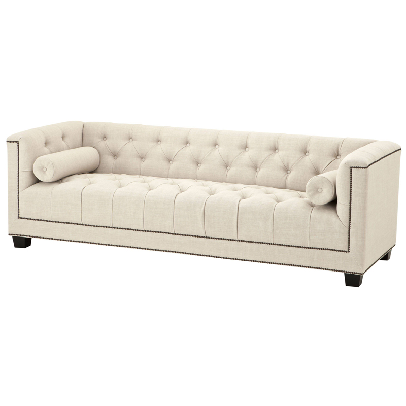 Диван Eichholtz Sofa Paolo Panama natural Бежевый Черный Коричневый Диван Eichholtz Sofa Paolo Panama natural Бежевый Черный Коричневый в Костроме | Loft Concept