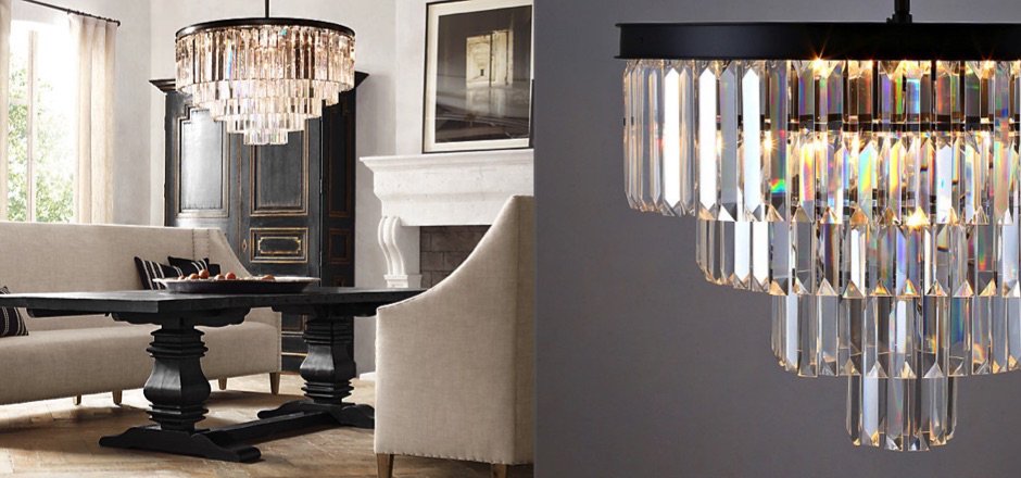 Люстра RH 1920s Odeon Clear Glass Fringe Chandelier - 80, 110 Люстра RH 1920s Odeon Clear Glass Fringe Chandelier - 80, 110 - Loft-Concept в Костроме