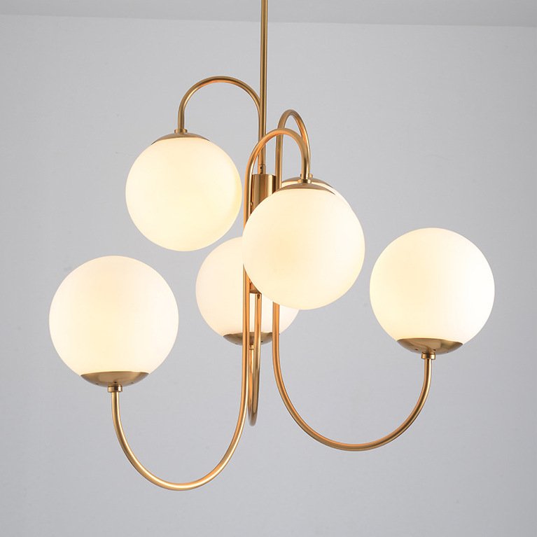 Люстра Gooseneck Pelle Chandelier Белый Золотой Люстра Gooseneck Pelle Chandelier Белый Золотой в Костроме | Loft Concept