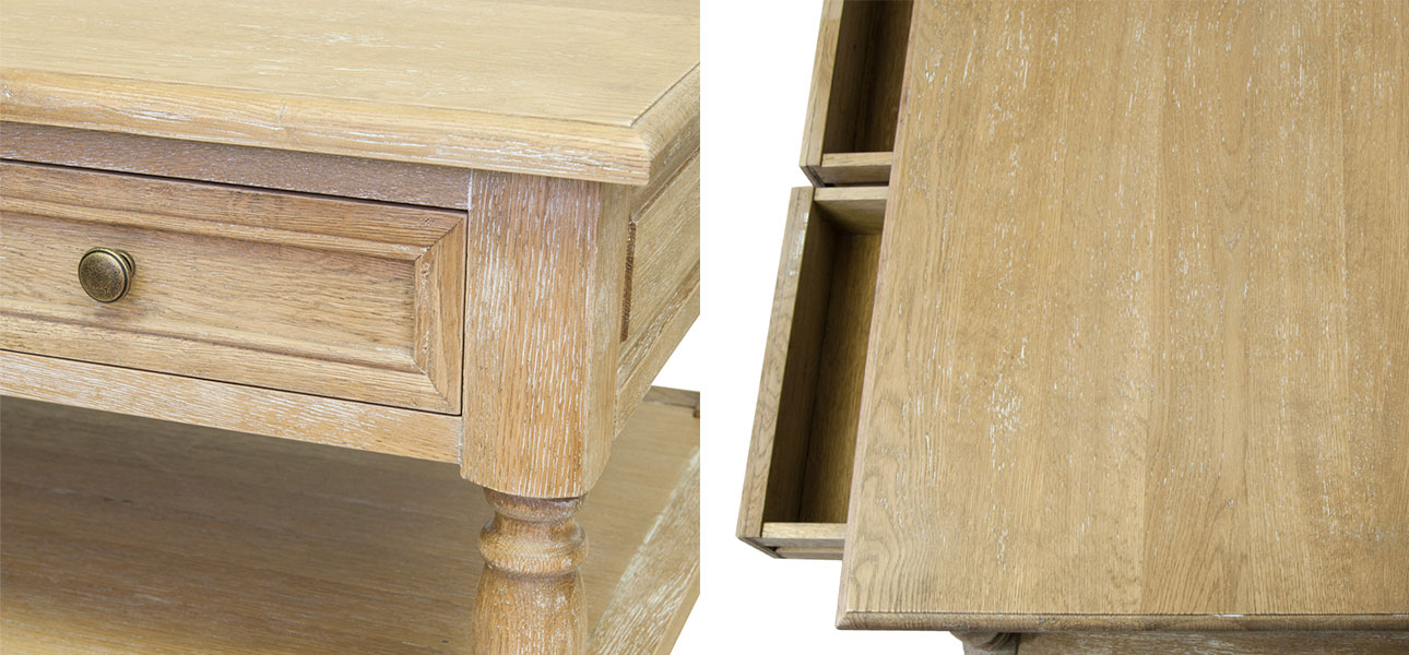 Стол журнальный с полкой и тремя ящиками Edwin - фото №1