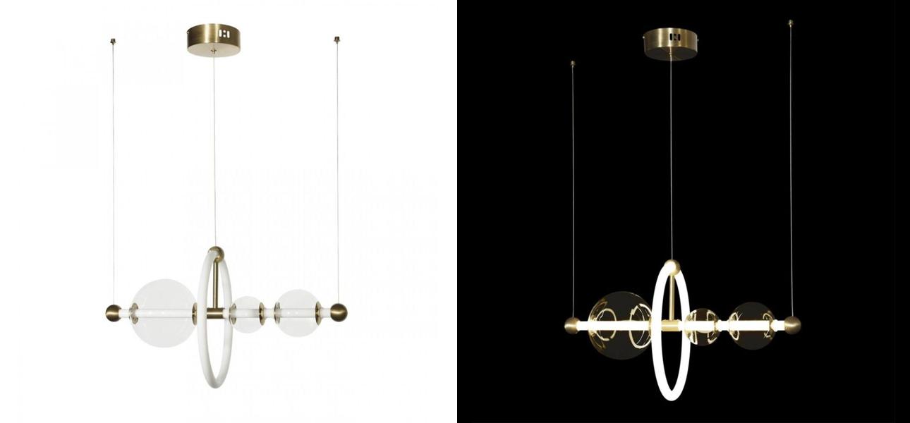 Люстра светодиодная линейная Iona Necklace белая 50 см - фото №1