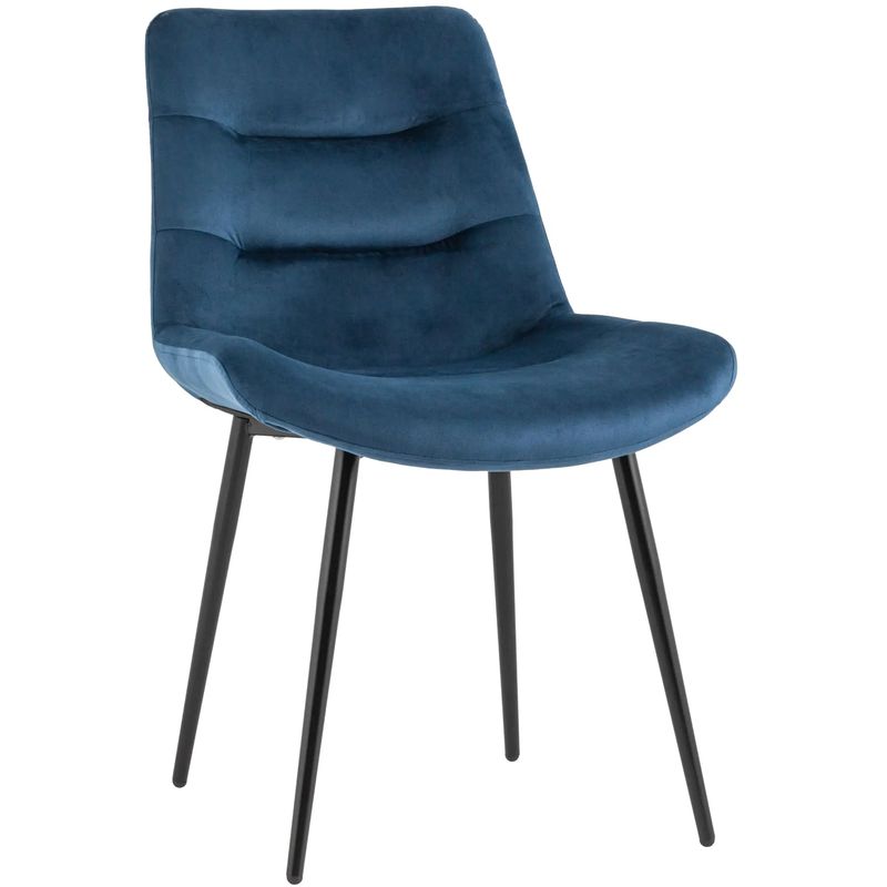 Стул Austin Chair Синий Велюр Синий Черный Стул Austin Chair Синий Велюр Синий Черный в Костроме | Loft Concept