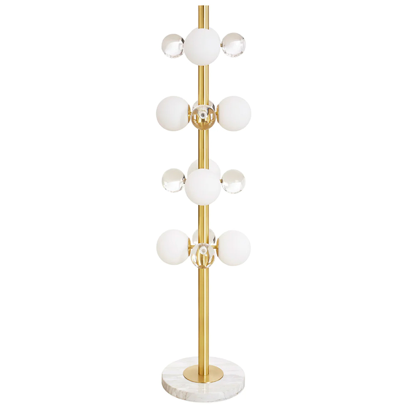 Торшер GLOBO FLOOR LAMP-BRASS Jonathan Adler Золотой Прозрачное Стекло Белый Торшер GLOBO FLOOR LAMP-BRASS Jonathan Adler Золотой Прозрачное Стекло Белый в Костроме | Loft Concept