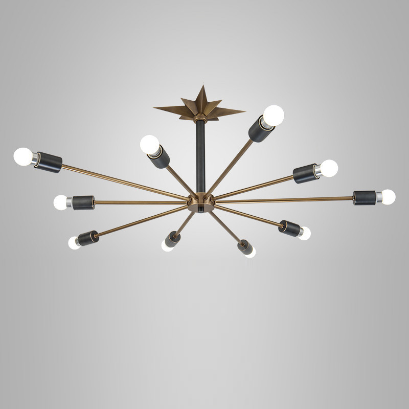 Люстра Base Star Chandelier Латунь Античная полированная Черный Люстра Base Star Chandelier Латунь Античная полированная Черный в Костроме | Loft Concept