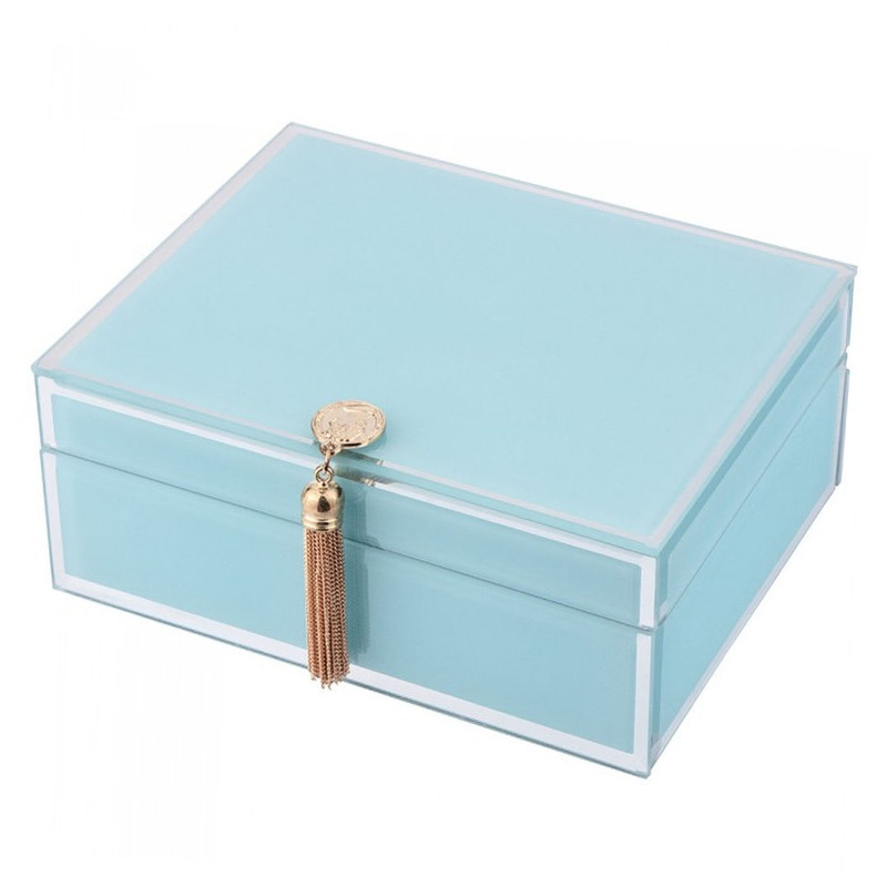 Шкатулка Glass Light Blue Box Светло-голубой Шкатулка Glass Light Blue Box Светло-голубой в Костроме | Loft Concept
