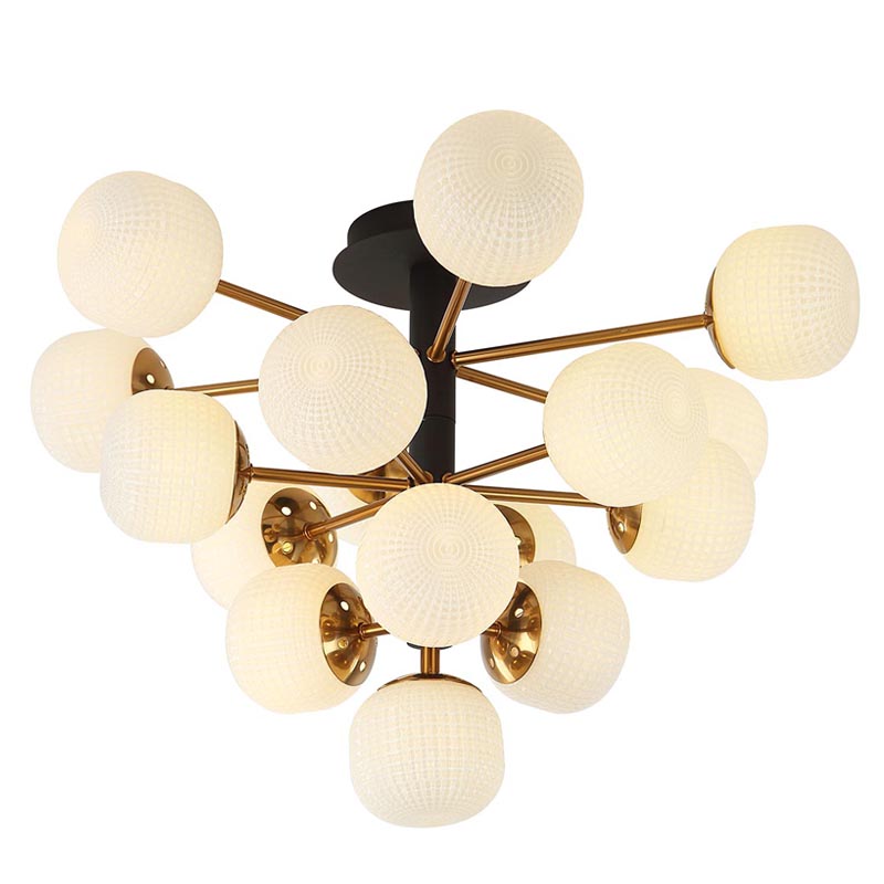 Потолочный светильник Barrett Ceiling Lamp white Белый Латунь Потолочный светильник Barrett Ceiling Lamp white Белый Латунь в Костроме | Loft Concept