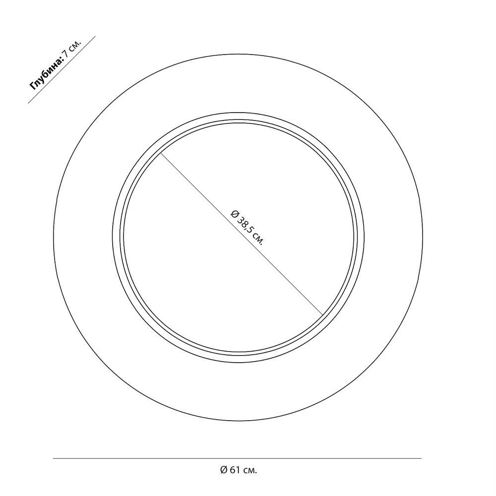 Чёрное настенное зеркало с золотым кантом Porunalia в Костроме