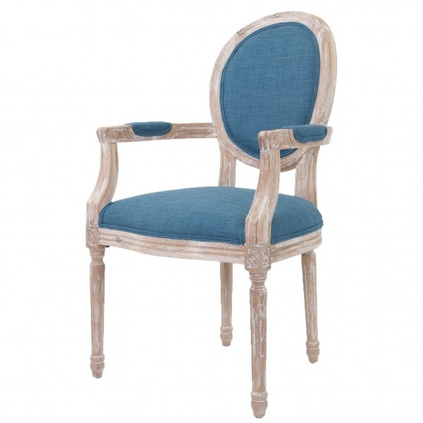 Стул French chairs Provence Blue ArmChair Голубой пастельный Бежевый Стул French chairs Provence Blue ArmChair Голубой пастельный Бежевый в Костроме | Loft Concept