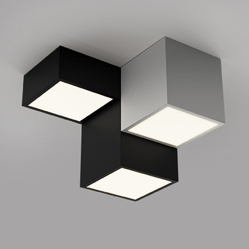 Комбинация из 3-х геометрических потолочных светильников Three Geometric Lamps Черный Белый Комбинация из 3-х геометрических потолочных светильников Three Geometric Lamps Черный Белый в Костроме | Loft Concept