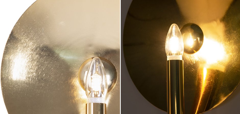 Бра Gold Round Backing Exposed Bulb Sconce Бра Gold Round Backing Exposed Bulb Sconce - Loft-Concept в Костроме