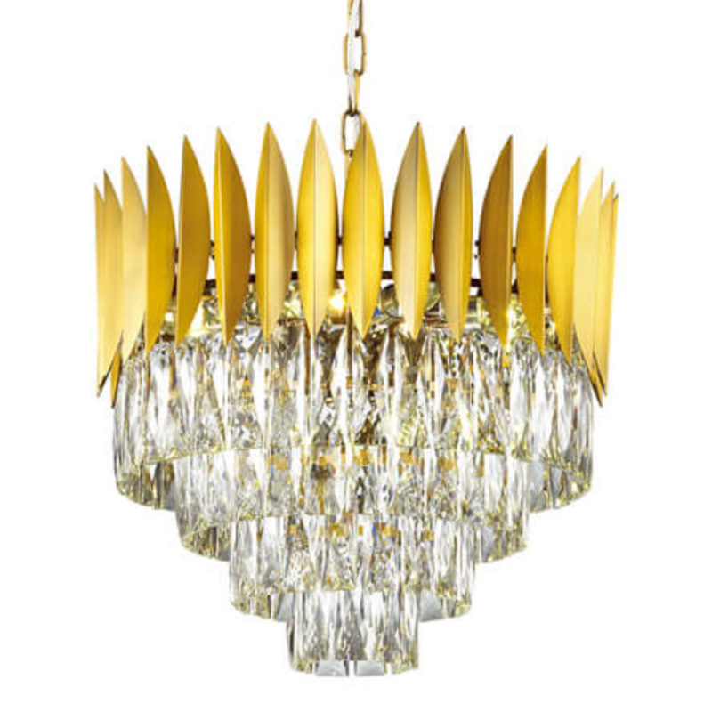Люстра KEBO KING CHANDELIER four cascades D 45 Латунь Прозрачное Стекло Люстра KEBO KING CHANDELIER four cascades D 45 Латунь Прозрачное Стекло в Костроме | Loft Concept