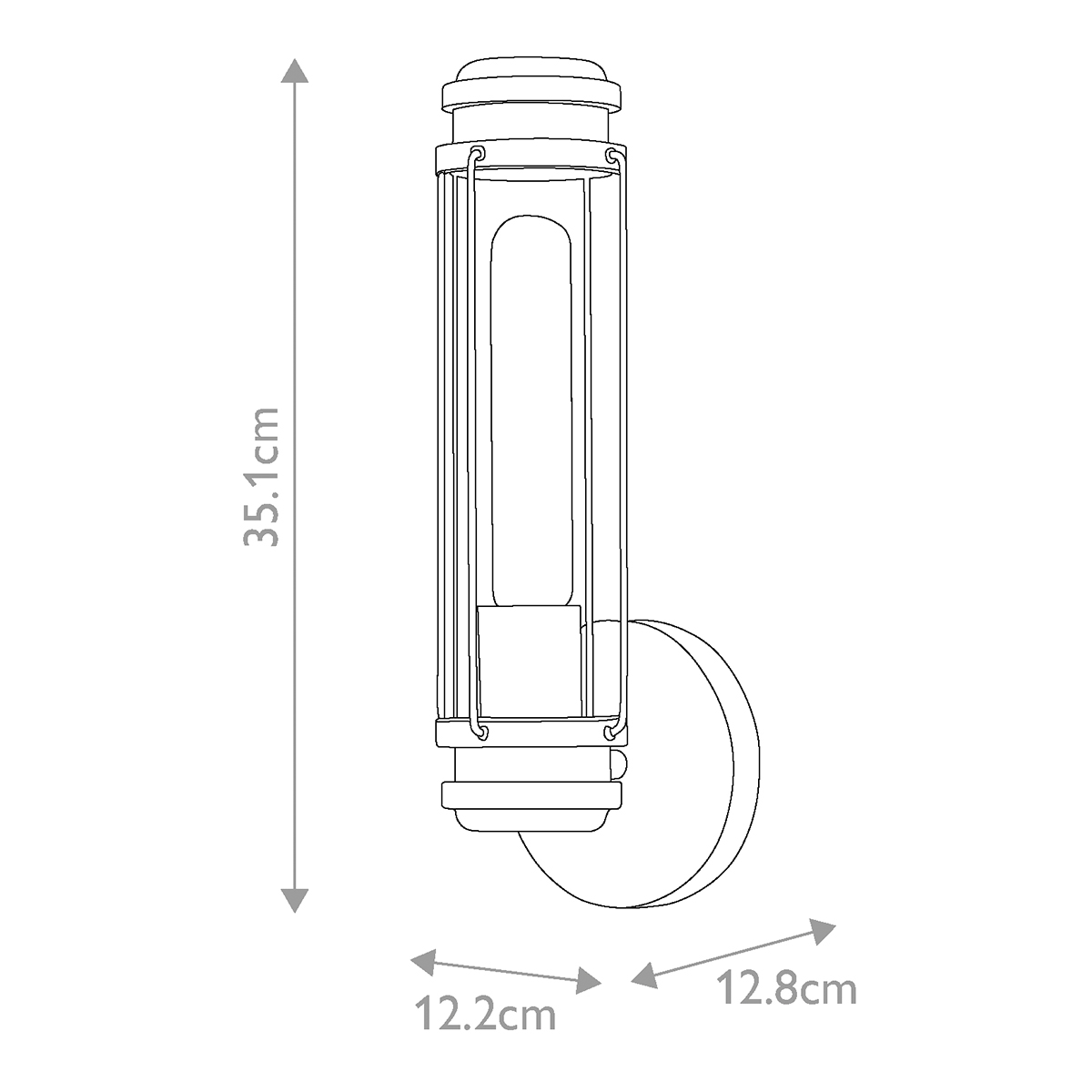Бра для ванных комнат с прозрачным цилиндрическим плафоном на круглом основании Hinkley в Костроме