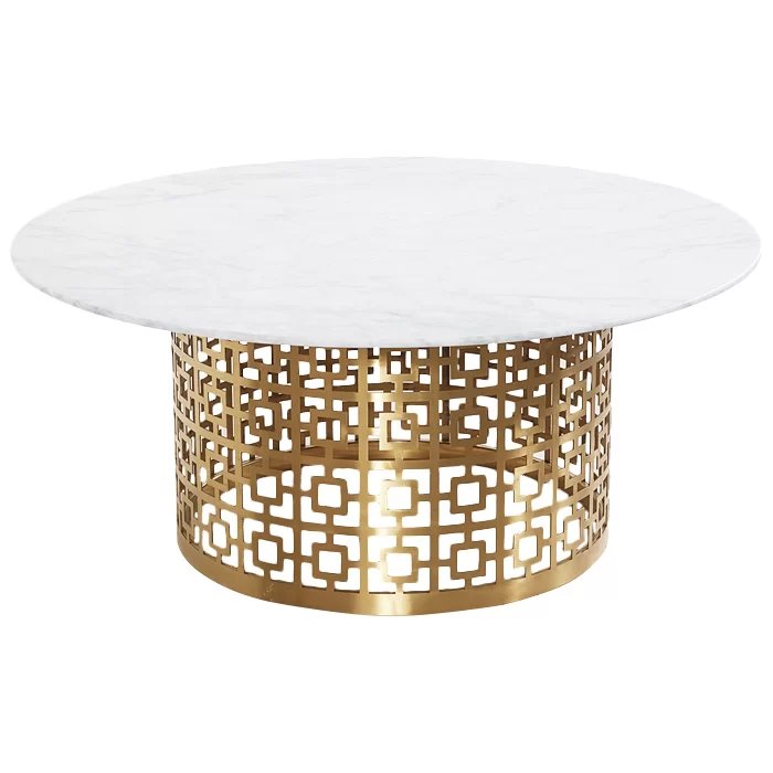 Кофейный стол Artesia Coffee Table White Глянцевое золото Белый Кофейный стол Artesia Coffee Table White Глянцевое золото Белый в Костроме | Loft Concept