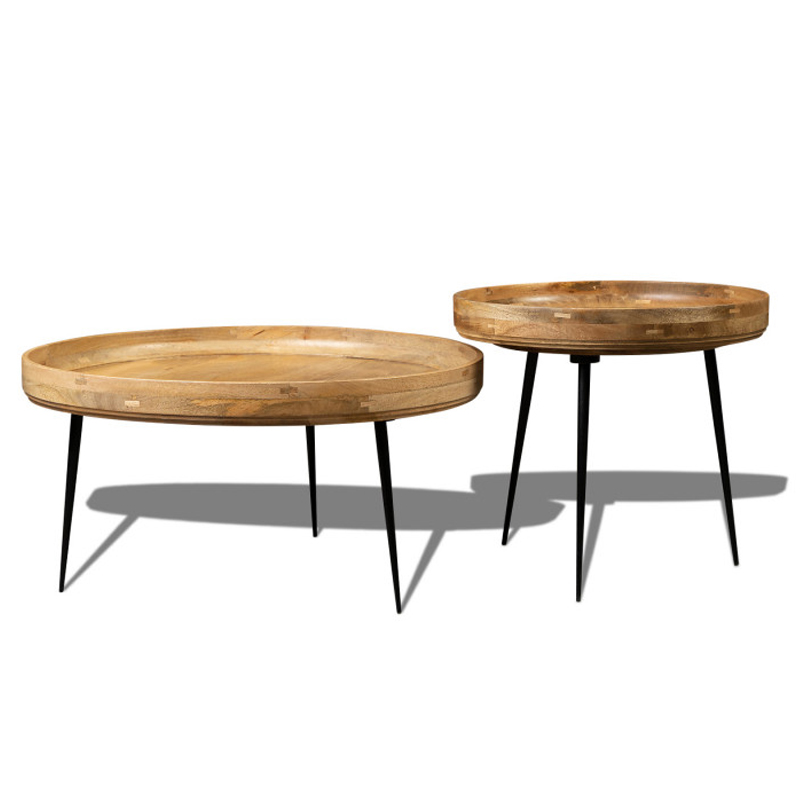 Комплект кофейных столов Davidson Table Бежевый Коричневый Черный Комплект кофейных столов Davidson Table Бежевый Коричневый Черный в Костроме | Loft Concept