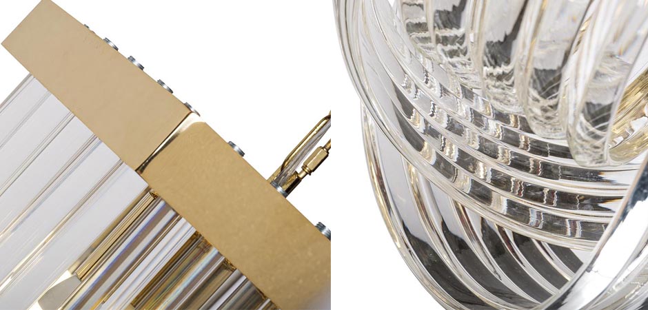 Люстра Retro FROZEN GLASS gold 4 lamp Люстра Retro FROZEN GLASS gold 4 lamp - Loft-Concept в Костроме