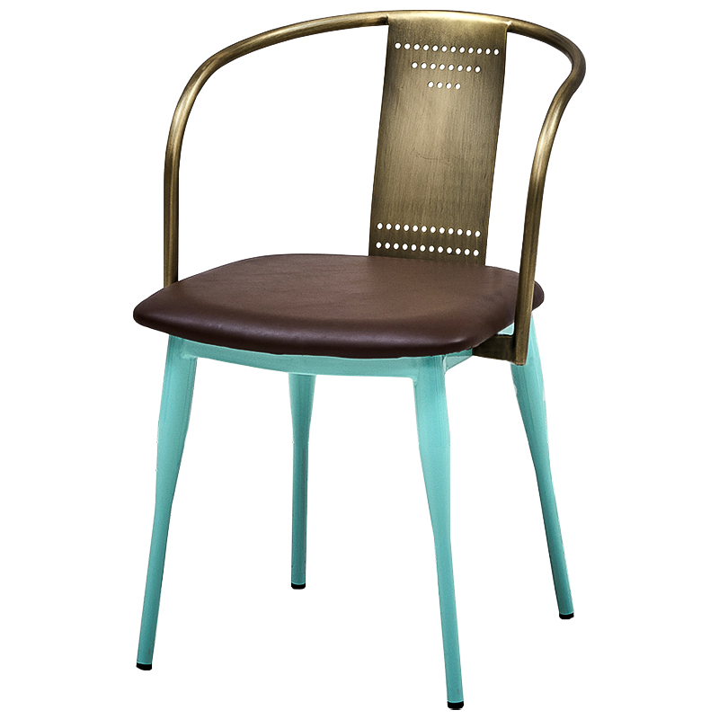 Стул Roban Loft Stool Бирюзовый Бронза Коричневый Стул Roban Loft Stool Бирюзовый Бронза Коричневый в Костроме | Loft Concept