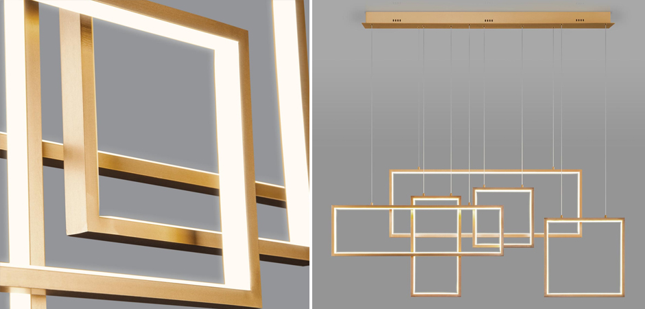 Люстра Rectangle Geometry Chandelier Gold 5 Люстра Rectangle Geometry Chandelier Gold 5 - Loft-Concept в Костроме