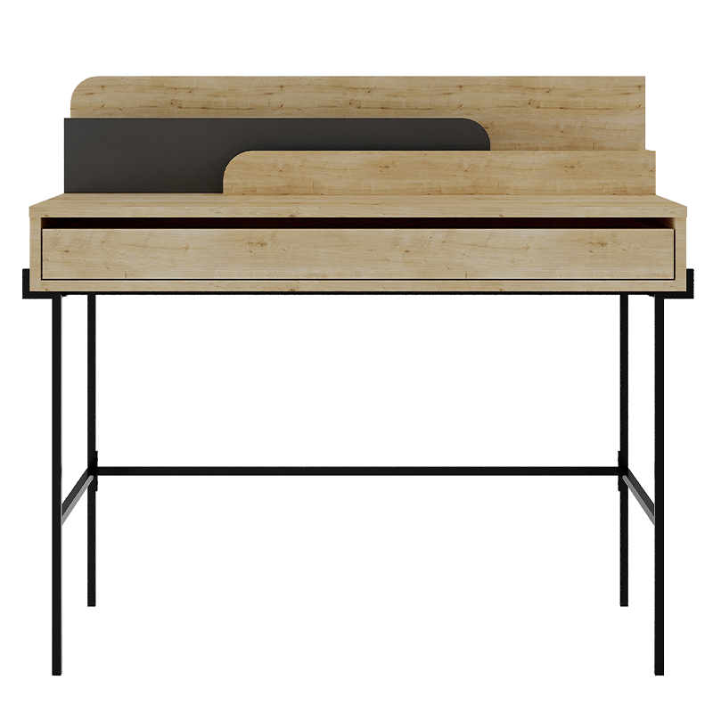 Стол письменный с выдвижным ящиком цвета древесины LEILA WORKING TABLE OAK ANTHRACITE Древесина Черный Серый Стол письменный с выдвижным ящиком цвета древесины LEILA WORKING TABLE OAK ANTHRACITE Древесина Черный Серый в Костроме | Loft Concept