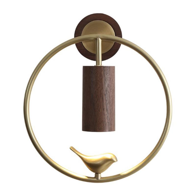 Бра деревянное с птичкой Manu Wall Lamp Золотой Орех Бра деревянное с птичкой Manu Wall Lamp Золотой Орех в Костроме | Loft Concept