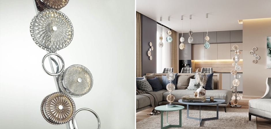 Торшер с рельефным стеклом Glass Peonies Торшер с рельефным стеклом Glass Peonies - Loft-Concept в Костроме
