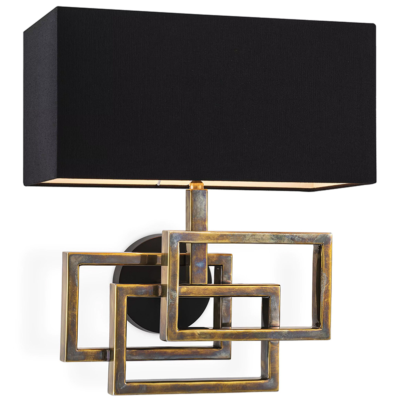 Бра Eichholtz Wall Lamp Windolf Vintage Brass Винтажная латунь Черный Бра Eichholtz Wall Lamp Windolf Vintage Brass Винтажная латунь Черный в Костроме | Loft Concept