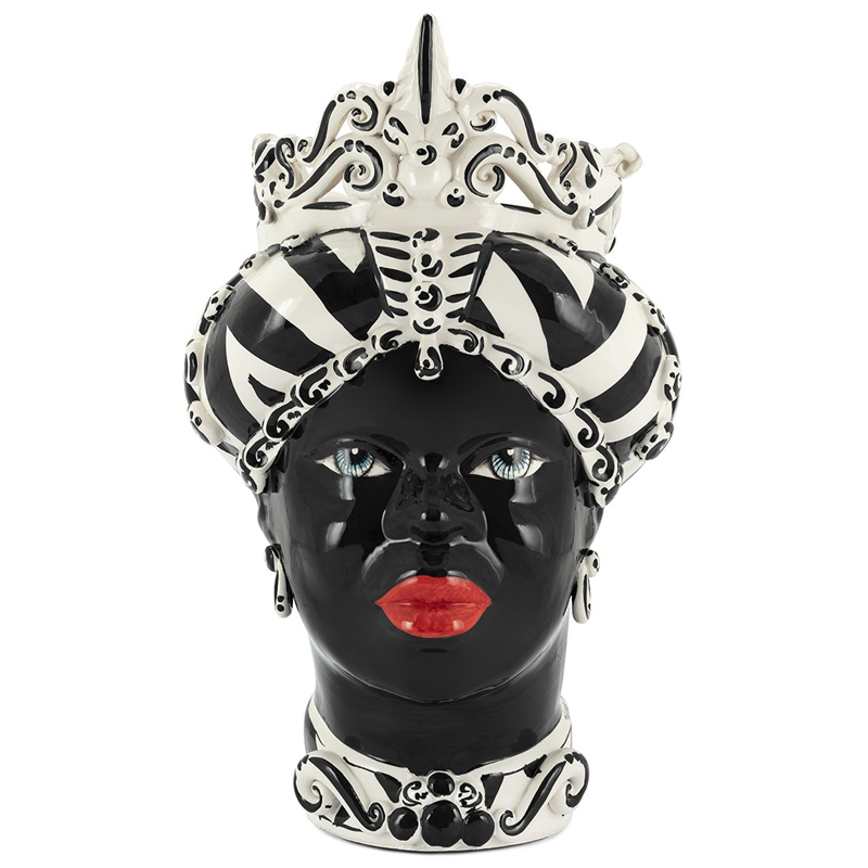 Ваза VASE MORO LADY MEDIUM Черно-белый Ваза VASE MORO LADY MEDIUM Черно-белый в Костроме | Loft Concept