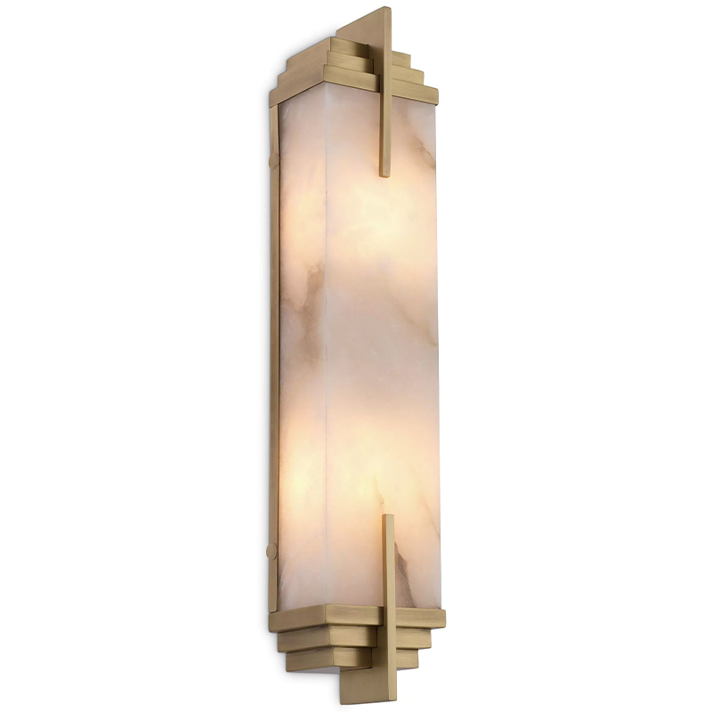 Бра Eichholtz Wall Lamp Harman Brass Латунь Бежевый Белый Мрамор Bianco Бра Eichholtz Wall Lamp Harman Brass Латунь Бежевый Белый Мрамор Bianco в Костроме | Loft Concept