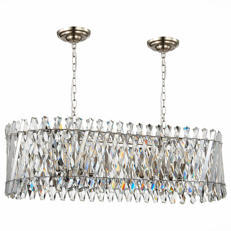 Люстра Kaeden Glass Chandelier 100 Прозрачный Никель в Костроме | Loft Concept 