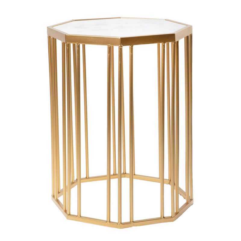 Приставной стол Side Table Marble белый мрамор Золотой Белый Мрамор Bianco Приставной стол Side Table Marble белый мрамор Золотой Белый Мрамор Bianco в Костроме | Loft Concept