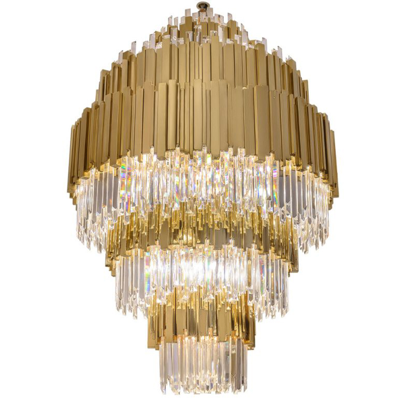 Большая многоярусная люстра Luxxu Modern Cascade Chandelier Gold Metal Glass 93 Прозрачное Стекло Золотой Большая многоярусная люстра Luxxu Modern Cascade Chandelier Gold Metal Glass 93 Прозрачное Стекло Золотой в Костроме | Loft Concept