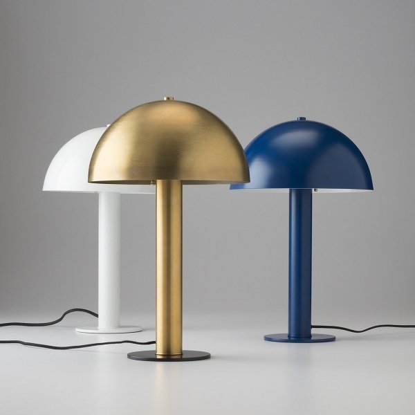 Настольная лампа Sidnie Lamp Латунь Белый Синий Настольная лампа Sidnie Lamp Латунь Белый Синий в Костроме | Loft Concept