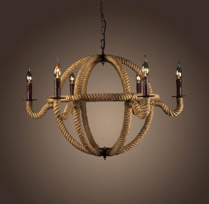 Люстра Spere 2 Loft Rope Light Коричневый Люстра Spere 2 Loft Rope Light Коричневый в Костроме | Loft Concept